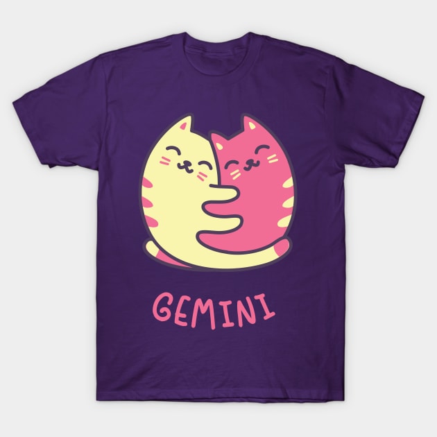 Funny Gemini Cat Horoscope Tshirt - Astrology and Zodiac Gift Ideas! T-Shirt by BansheeApps